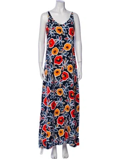 Pre-owned Hutch Printed Long Dress In Multi