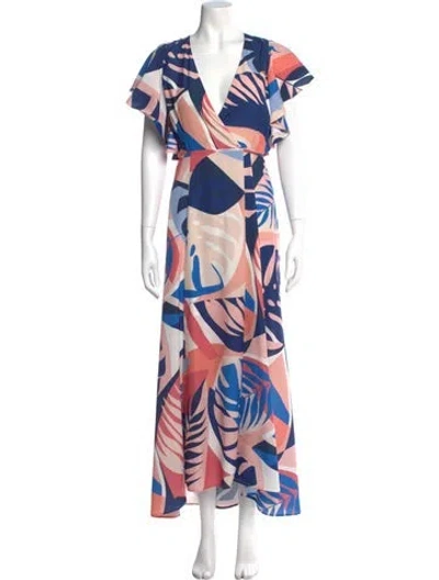Pre-owned Hutch Printed Long Dress In Multi