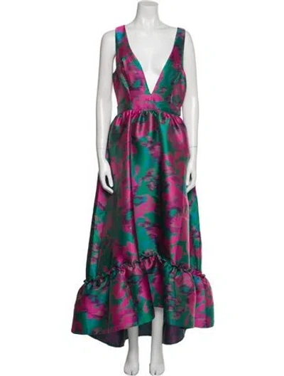 Pre-owned Hutch Printed Long Dress In Multi