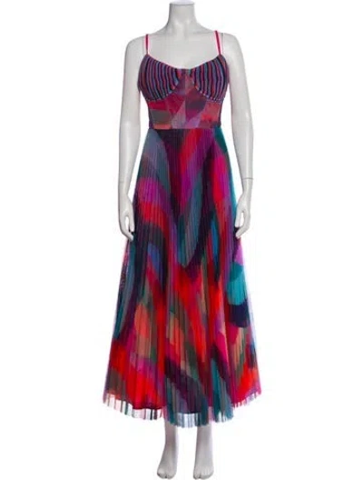 Pre-owned Hutch Printed Long Dress In Multi