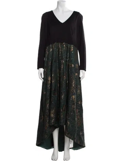 Pre-owned Hutch Printed Long Dress In Multi