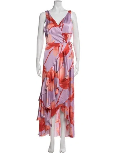Pre-owned Hutch Printed Long Dress In Multi