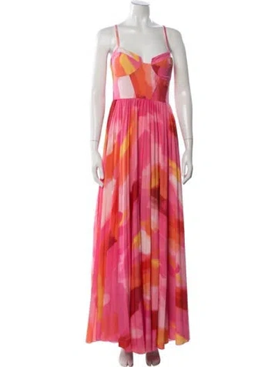 Pre-owned Hutch Printed Long Dress In Multi