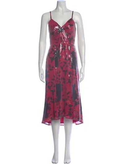 Pre-owned Hutch Printed Long Dress In Multi