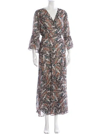 Pre-owned Hutch Printed Long Dress In Multi