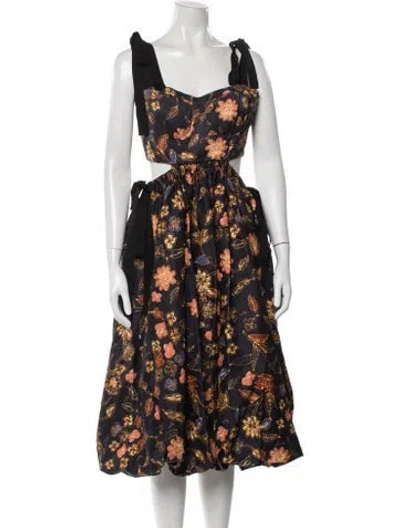 Pre-owned Hutch Printed Long Dress In Pink