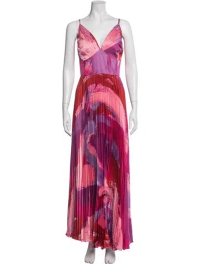 Pre-owned Hutch Printed Long Dress In Pink