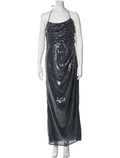 Pre-owned Hutch Printed Long Dress W/ Tags In Blue