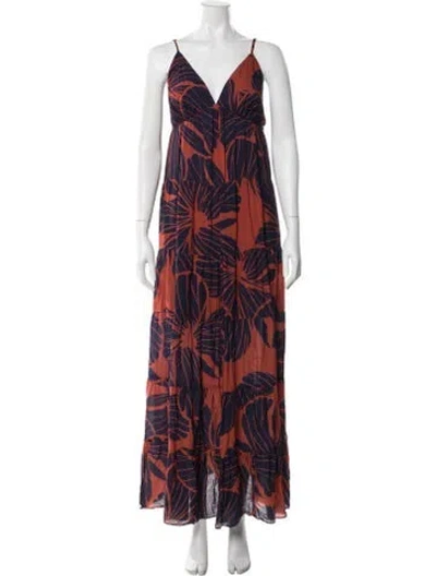 Pre-owned Hutch Printed Long Dress W/ Tags In Multi