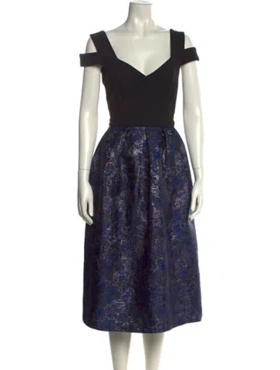 Pre-owned Hutch Printed Midi Length Dress In Blue