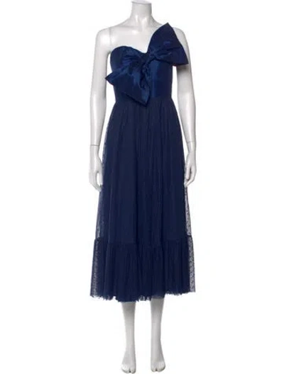 Pre-owned Hutch Printed Midi Length Dress In Blue