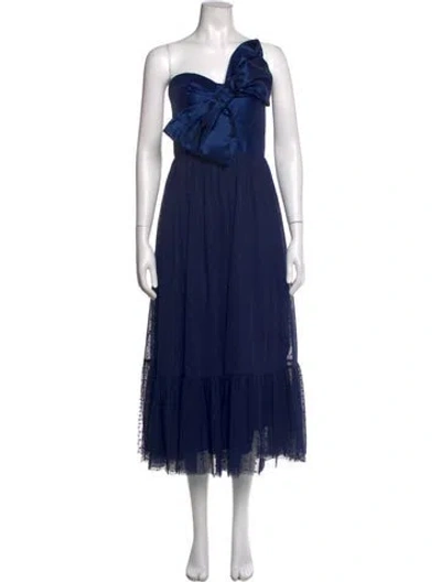 Pre-owned Hutch Printed Midi Length Dress In Blue