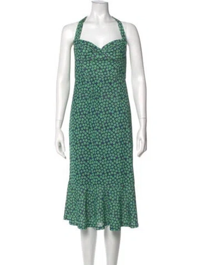 Pre-owned Hutch Printed Midi Length Dress In Multi