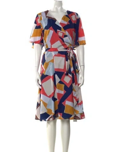 Pre-owned Hutch Printed Midi Length Dress In Multi