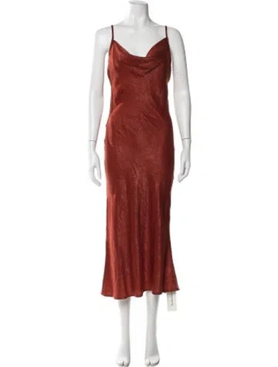 Pre-owned Hutch Printed Midi Length Dress In Orange