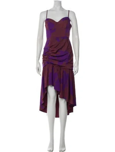Pre-owned Hutch Printed Midi Length Dress In Purple