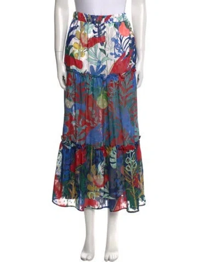 Pre-owned Hutch Printed Midi Length Skirt In Blue