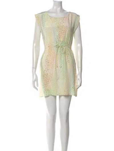Pre-owned Hutch Printed Mini Dress In Neutral