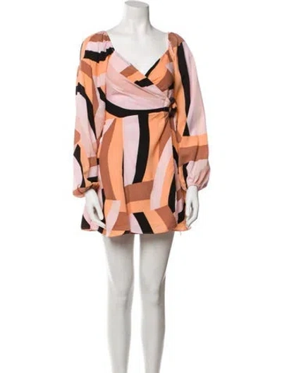 Pre-owned Hutch Printed Mini Dress In Pink