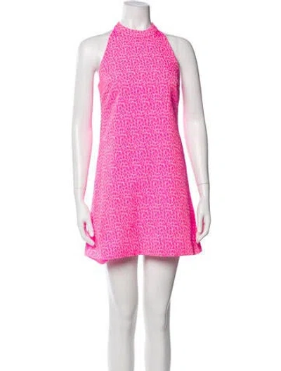 Pre-owned Hutch Printed Mini Dress In Pink