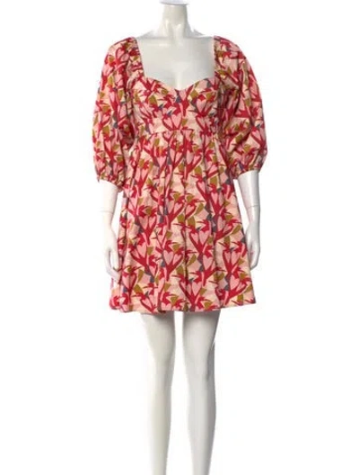 Pre-owned Hutch Printed Mini Dress In Pink