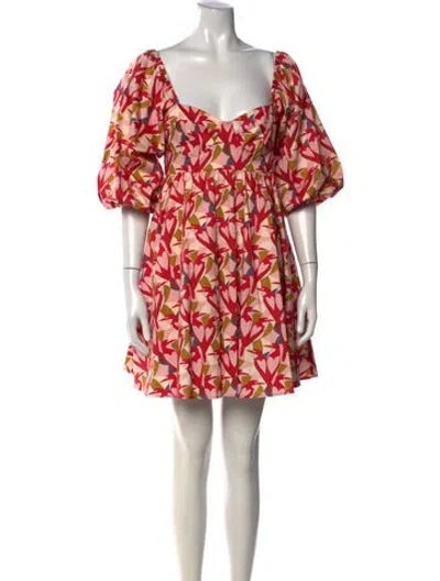 Pre-owned Hutch Printed Mini Dress In Pink