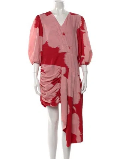 Pre-owned Hutch Printed Mini Dress In Red