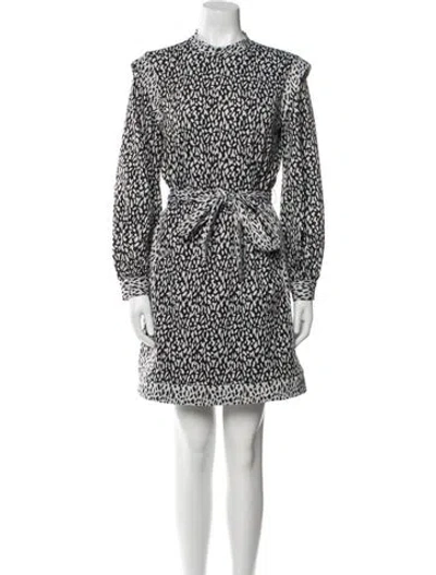 Pre-owned Hutch Printed Mini Dress In White