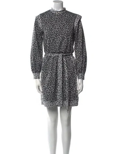 Pre-owned Hutch Printed Mini Dress In White