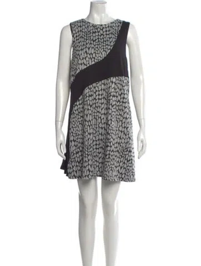 Pre-owned Hutch Printed Mini Dress In White