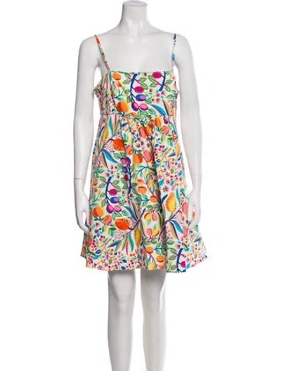 Pre-owned Hutch Printed Square Neckline Romper In Green