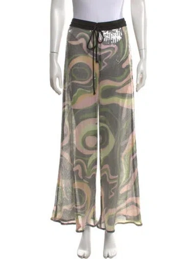 Pre-owned Hutch Printed Wide Leg Pants In Multi