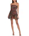 Hutch Raney Strapless Ruched Mini Dress In Red