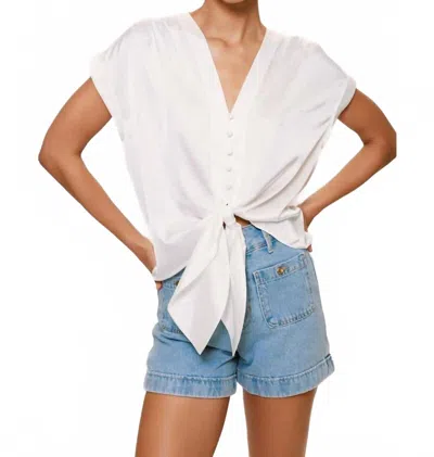 Hutch Ricci Tie Front Top In White