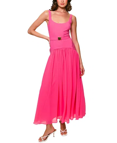 Hutch Ridge Drop Waist Long Dress In Bubblegum