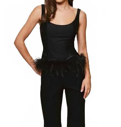 Hutch Rizzo Feather Hem Tank Top In Black