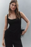 Hutch Rizzo Feather Tank Top In Black
