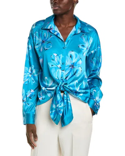 Hutch Robbie Top In Blue Painted Flowers