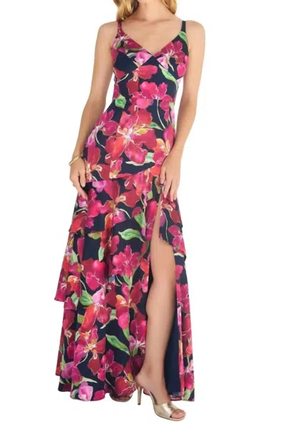 Hutch Robina Vivid Orchid Dress In Watercolor In Multi