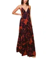 Hutch Romi Floral Maxi Dress In Copper Block Print Plumeria