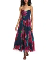 Hutch Floral Print Pleat A-line Dress In Multi