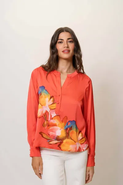 Hutch Rubin Top In Coral In Multi
