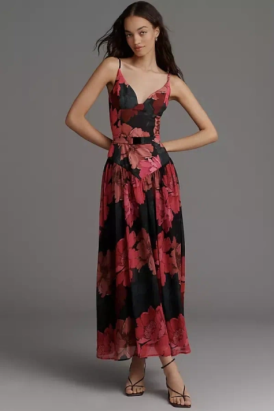 Hutch Ruby Sweetheart Drop-waist Maxi Dress In Multi
