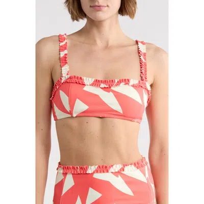 Hutch Ruffle Trim Bikini Top In Pink