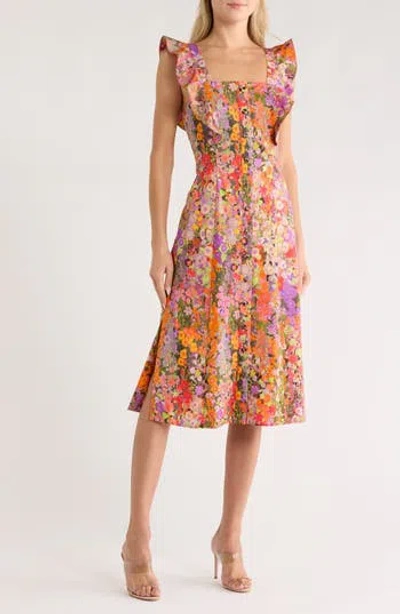 Hutch Ruffle Trim Sheath Dress In Multi