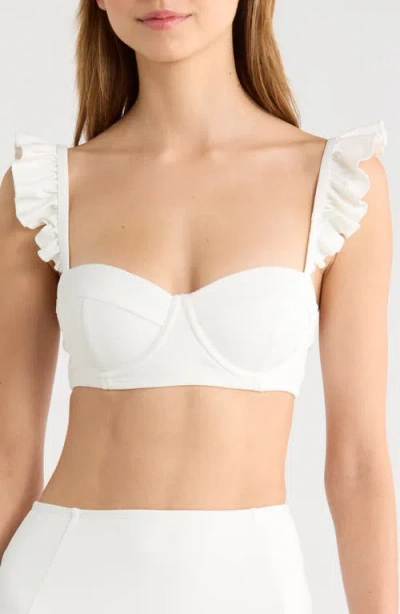 Hutch Ruffle Underwire Bikini Top In White