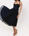 Hutch Rumor Twist Front Tulle Midi Dress In Navy In Black