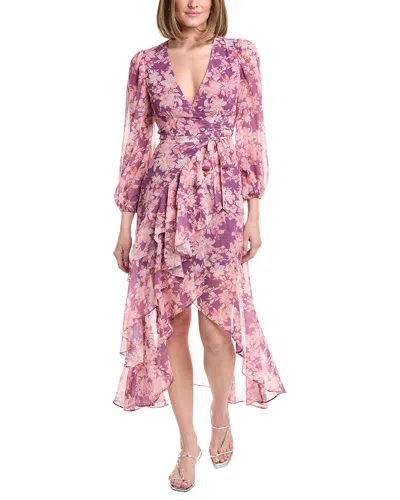 Hutch Sadey Long Sleeve Wrap Dress In Purple