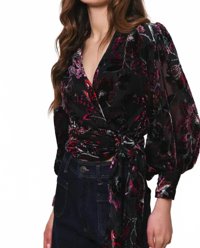 Hutch Sanders V-neck Wrap Top In Black