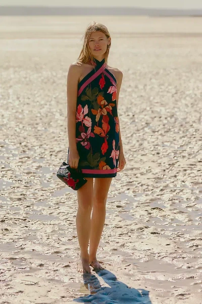 Hutch Satin Halter Mini Dress In Brown